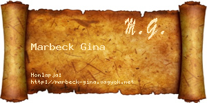 Marbeck Gina névjegykártya